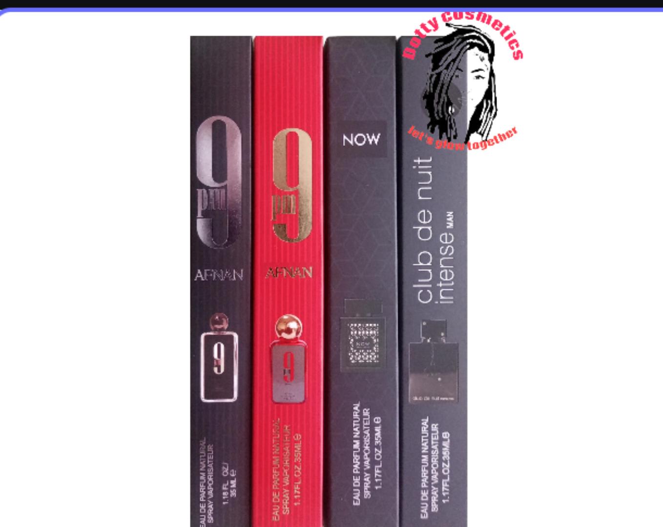 9pm AFNAN BLACK + 9pm REBEL +RAVE NOW + CLUB DE NUIT INTENSE MAN  PERFUME 35ML EACH . MEN TRENDING PERFUMES  . SMELL GOOD ON A LOW BUDGET
