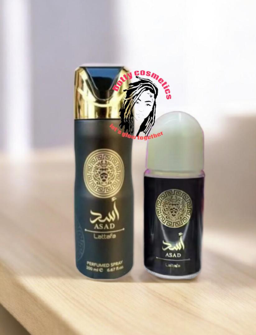 2pcs Asad Lattafa Perfumes for Men 200ML Deodorant Body Spray -+ ASAD Lattafa Roll on Long-Lasting Fragrance & Refreshing Scent, ARABIC  PERFUMES ON A LOW BUDGET