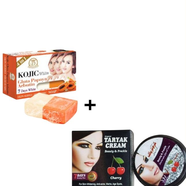 TARYAK CREAM Cherry – 7 Days beauty & freckle cream for skin whitening, anti-aging, age spots, eye circles, freckles, and sun damage.+ WHITENING SOAP
