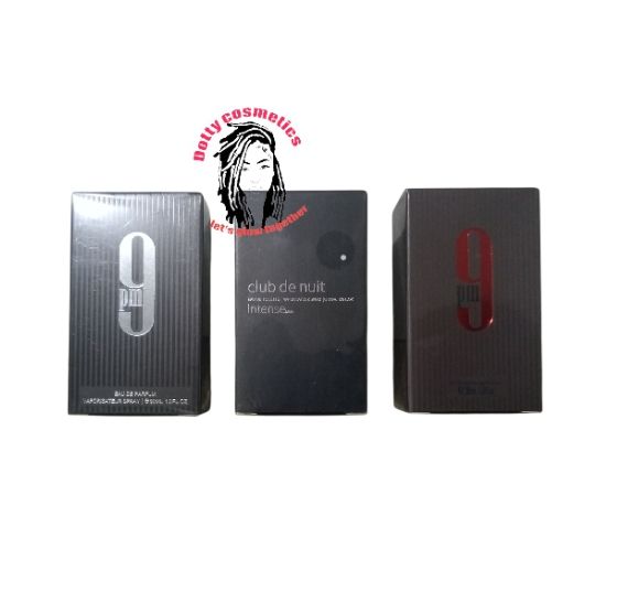 3PCS-MINI ARABIC MEN PERFUMES 9PM BLACK+9PM REBEL+CLUB DE NUIT INTENSE MEN