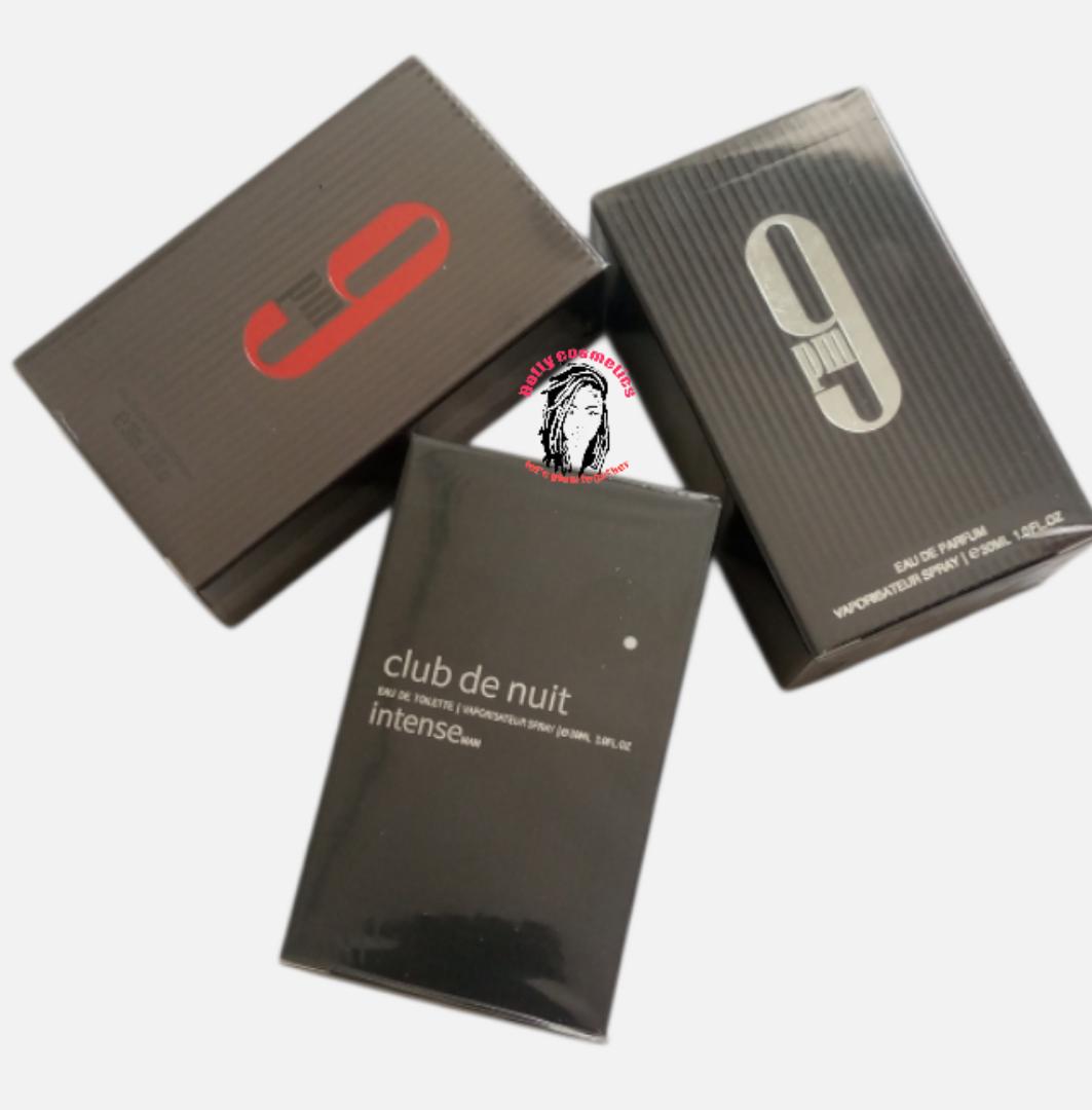 3PCS-MINI ARABIC MEN PERFUMES 9PM BLACK+9PM REBEL+CLUB DE NUIT INTENSE MEN