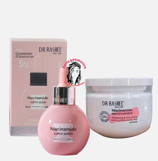 2PCS  DR. RASHEL Niacinamide cream +DR. RASHEL Niacinamide  Serum Controls excess oil & minimizes pores. Brightens skin and fades dark spots. Strengthens skin barrier. Deep hydration without heaviness