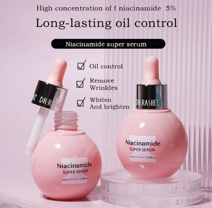 2PCS  DR. RASHEL Niacinamide cream +DR. RASHEL Niacinamide  Serum Controls excess oil & minimizes pores. Brightens skin and fades dark spots. Strengthens skin barrier. Deep hydration without heaviness