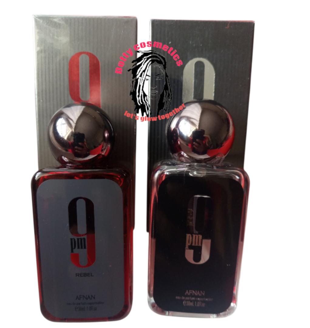 2pcs Afnan 9PM Perfume black + Afnan 9PM REBEL  30ML.Step into confidence with 9PM by Afnan, a bold and addictive fragrance designed for the modern man. Known for its sweet, warm, and seductive scent