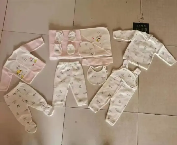 0-6M Newborn Layette Gift Set Bodysuits Pants for Baby Girl 11 Pieces Essentials and Accessories Newborn Baby Clothes