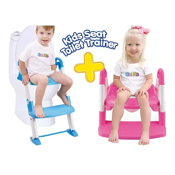 3in1  Portable Training Kids Toilet-Baby Potty With Ladder Potty Training Seat, Toddler Potty Training Toilet Seat with Steps Stool Splash Guard and Anti-Slip Potty Seat