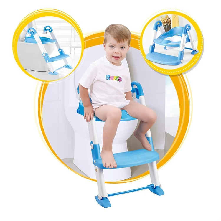 3in1  Portable Training Kids Toilet-Baby Potty With Ladder Potty Training Seat, Toddler Potty Training Toilet Seat with Steps Stool Splash Guard and Anti-Slip Potty Seat