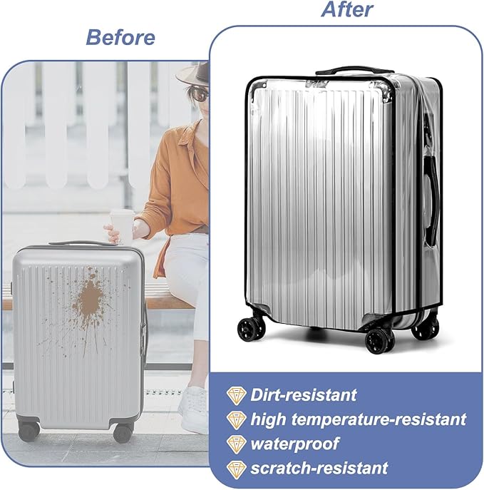 Full Transparent Luggage Protector Cover Waterproof Dustproof Durable Suitcase Cover Protector Travel Accessories PVC Case