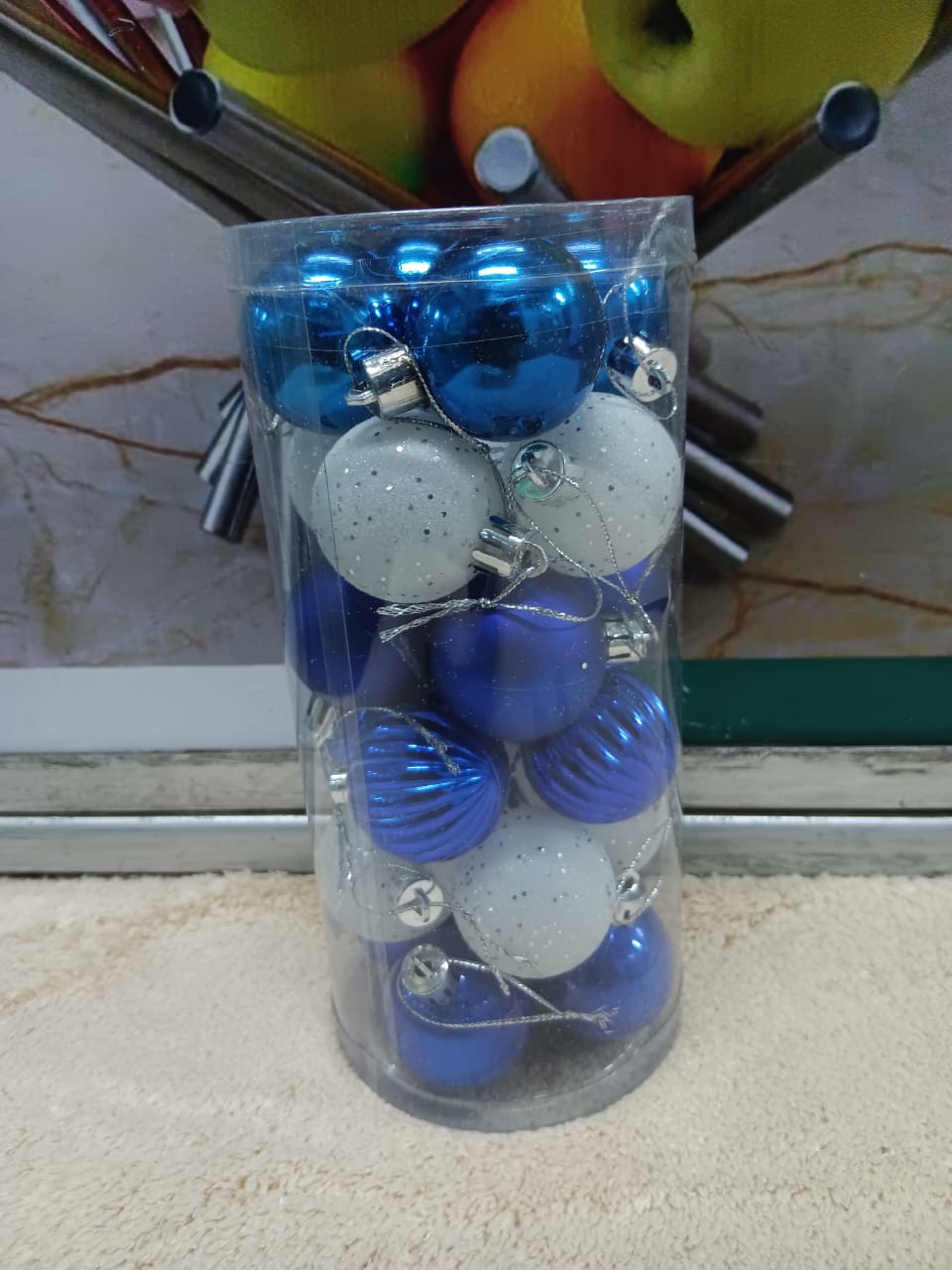 🎄 24-Piece Assorted Hard Christmas Decoration Balls — 3cm Diameter | Festive Tree Ornaments