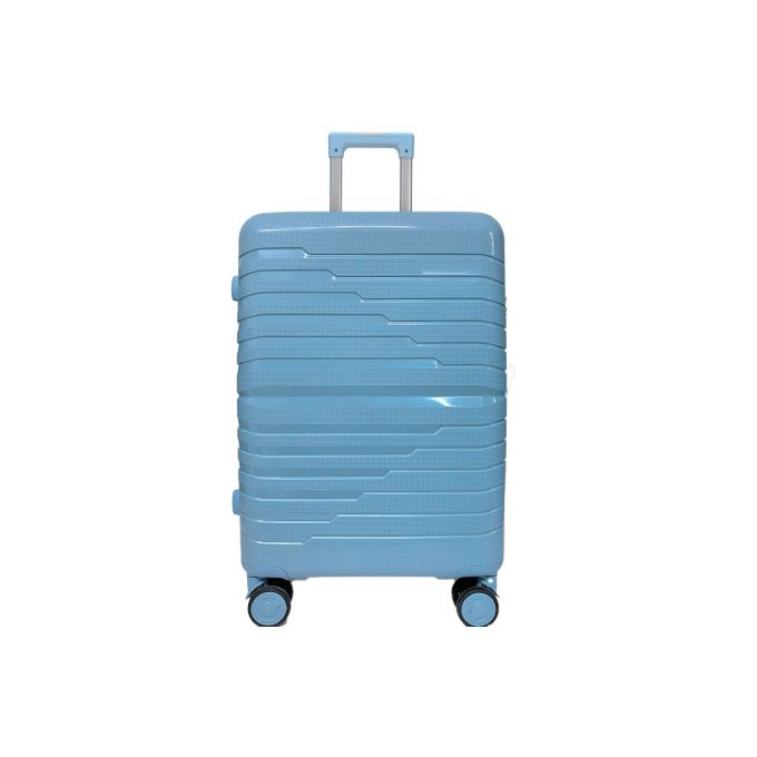 A Size 28  large suitcase. Made of unbreakable rubber.Has a double zipper. Has a  built-In TSA lock, a set of 360-degree wheels and a telescopic handle. Has a capacity of 23 Kg. Has a pinlock sy