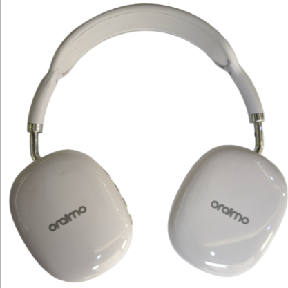 Oraimo I12 Wireless Cream White Headphones with HD Sound & Deep Bass, Noice cancelling Technique, comfortable earmuffs