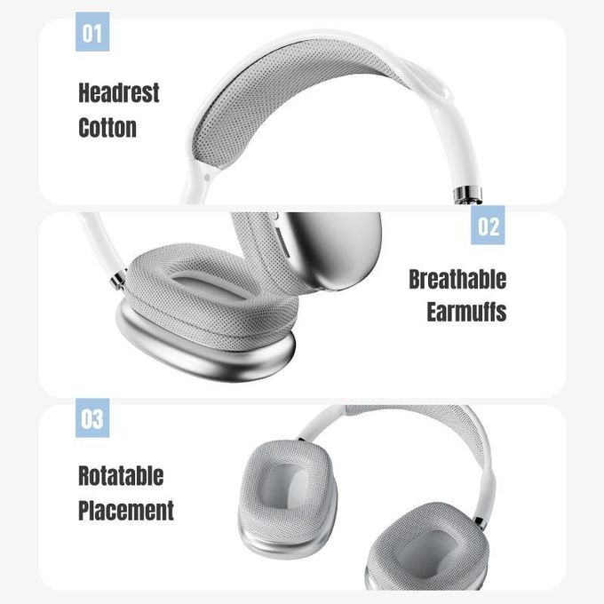 Oraimo I12 Wireless Cream White Headphones with HD Sound & Deep Bass, Noice cancelling Technique, comfortable earmuffs
