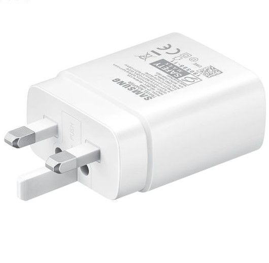 Samsung Original 45W White Super Fast Header with a USB-C output for All USB-C Devices, for c to c cables, Samsung S20, S21, S22, S23, S24, S25 Charger