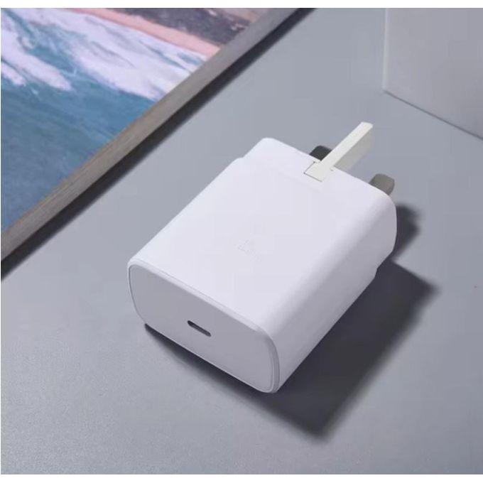Samsung Original 45W White Super Fast Header with a USB-C output for All USB-C Devices, for c to c cables, Samsung S20, S21, S22, S23, S24, S25 Charger