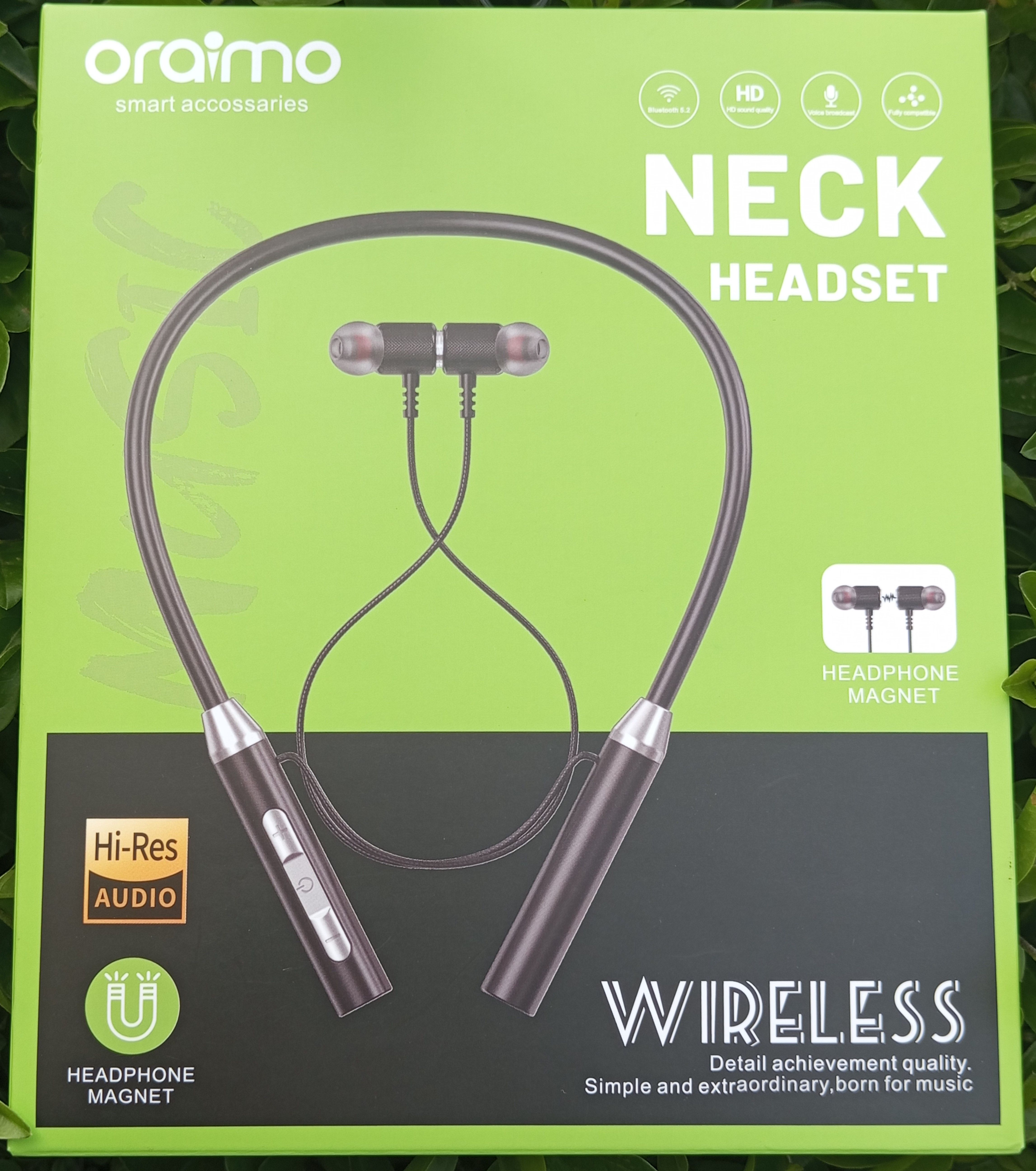 Oraimo HD Sound Wireless Earphones, Flexible Neckband, Powerful Bass, Clear calls, button controls