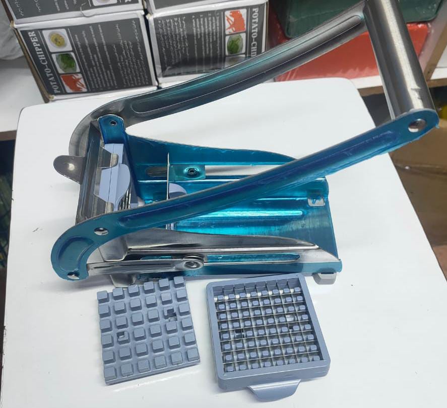 stainless steel french fries machine with 2 blades potato chips strip   cutting cutter  maker salad and potato chipper