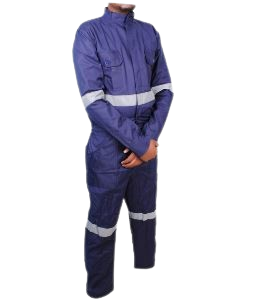 Reflective Navy Blue Tetrex Overall- Factory Tough Comfort for all day wear