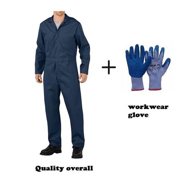 Navy Blue Overall With Free Work Wear Glove