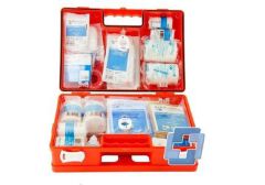 Red Medium First Aid Kit -Emergency Medical Supplies Box For Homes, Offices and Vehicles