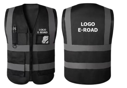 180 GSM Black Executive Reflective Vest - Zipper, ID & Radio Pockets