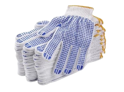 Cotton Knitted PVC Dotted Working Gloves