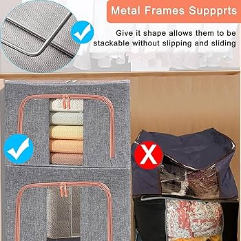 🐾💃🏽66L 50x40x33cm Foldable metal frame clothes storage bag