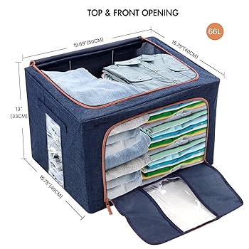 🐾💃🏽66L 50x40x33cm Foldable metal frame clothes storage bag