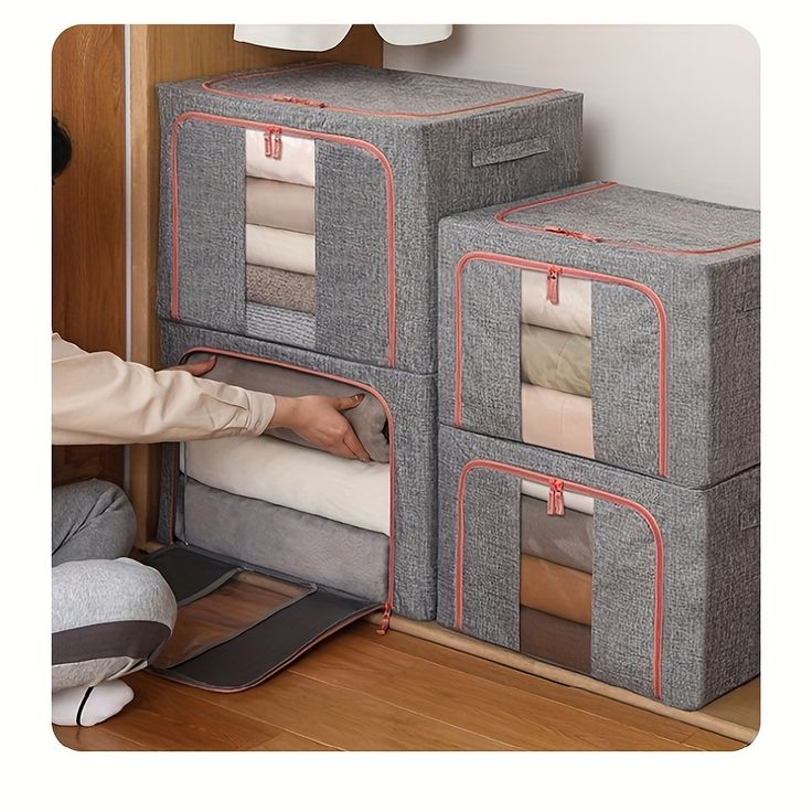 🐾💃🏽66L 50x40x33cm Foldable metal frame clothes storage bag