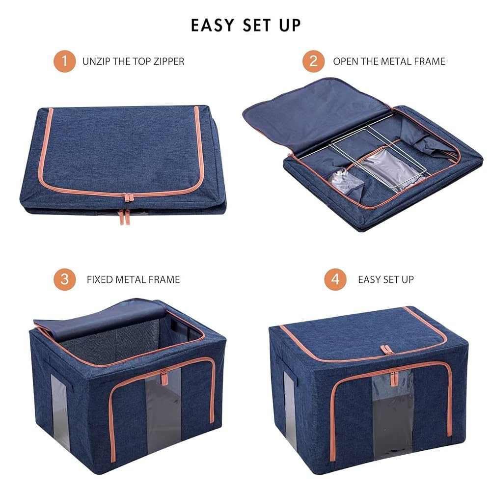 🐾💃🏽66L 50x40x33cm Foldable metal frame clothes storage bag