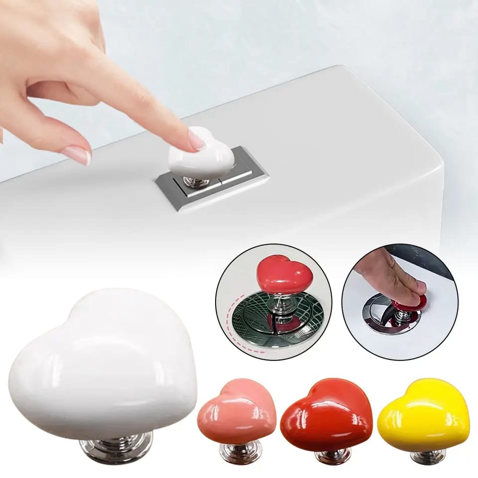 Round  & heart shape colourful toilet press ▪️Easy to install, multifunctional, it can also be installed on doors and drawers for easy opening and closing