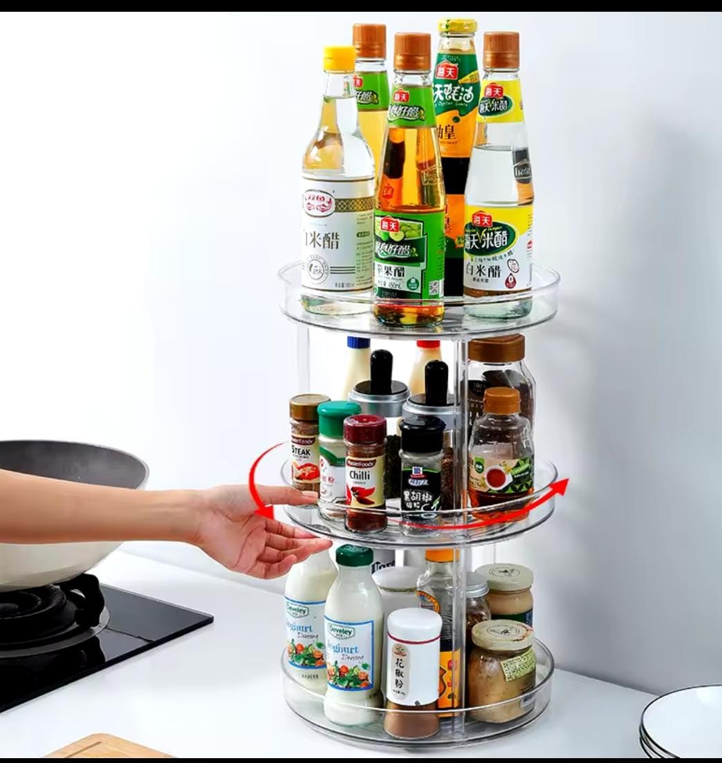 3 layer 360 Rotation Cabinet Turntable Organizer > Storage Boxes & Organizers