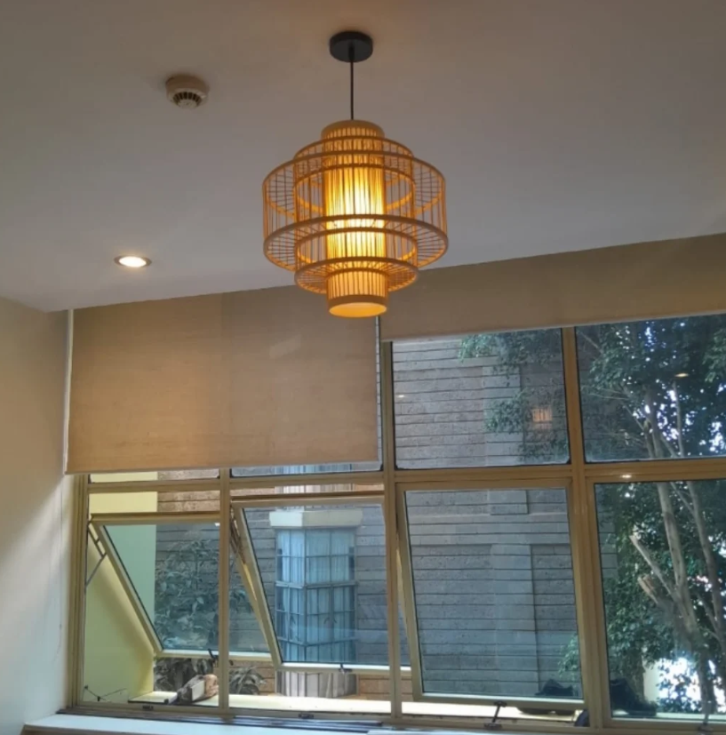 Personality bamboo sisal chandelier