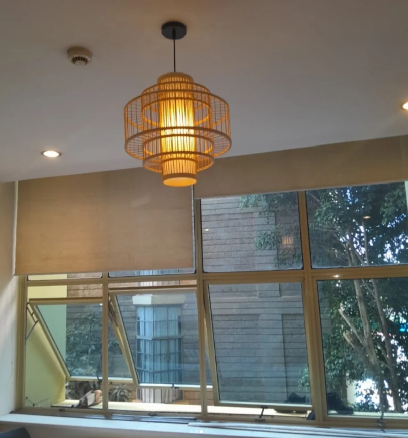 Personality bamboo sisal chandelier