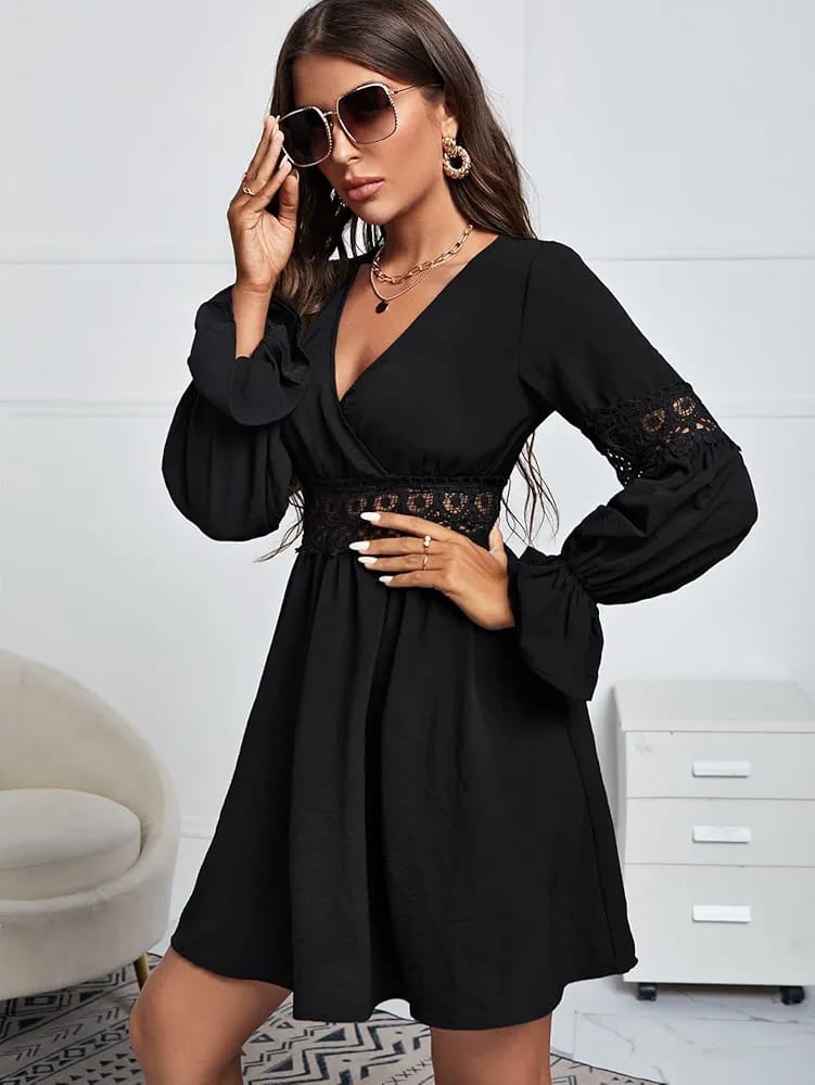 Black Summer Women Dress Casual Elegant Evening Party Ladies Dresses Girl Clothes Color Block Round Neck Beach Party Short Sleeve Maxi Dress Fast delivery within 1-5 days