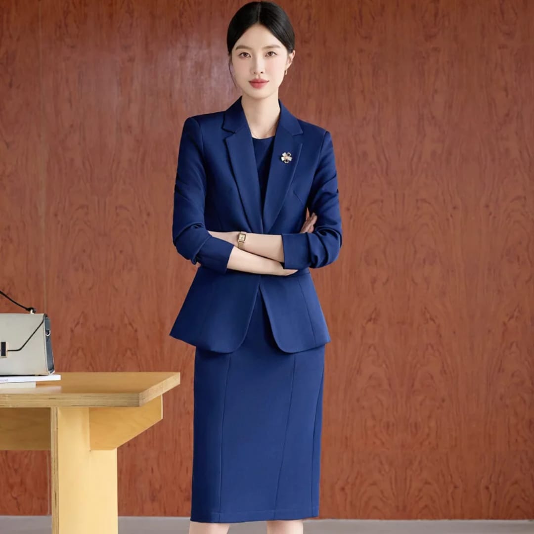 Ladies Office Dress Suit 2Psc  Set Clothes Women Clothing Sets Two Piece Outfits Chic Women’s Sleeveless Trouser Blazer Neck Stylish Piece Outfit for Office Casual Outings Vacations Meetings