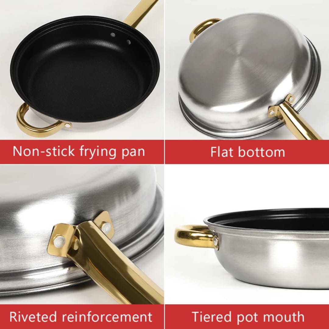 【OFFER】12PCS Stainless steel Pots Sufuria Cookware Set Cooking Pots Sufuria 6pcs pots+6pcs lids Good Quality Kitchen Pots