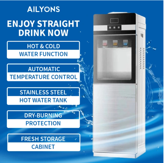 AILYONS AFK-112 3 Taps- Hot & Cold & Normal Standing Water Dispenser with Storage Cabinet