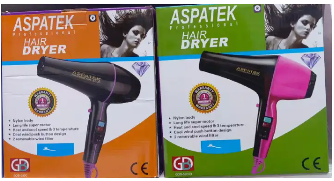 Aspatek Blow dry, Professional Blow Dry Machine Hair Dryer 2200W. This lightweight yet powerful 2200W dryer eliminates the hassle of heavy handling, making blow drying easy