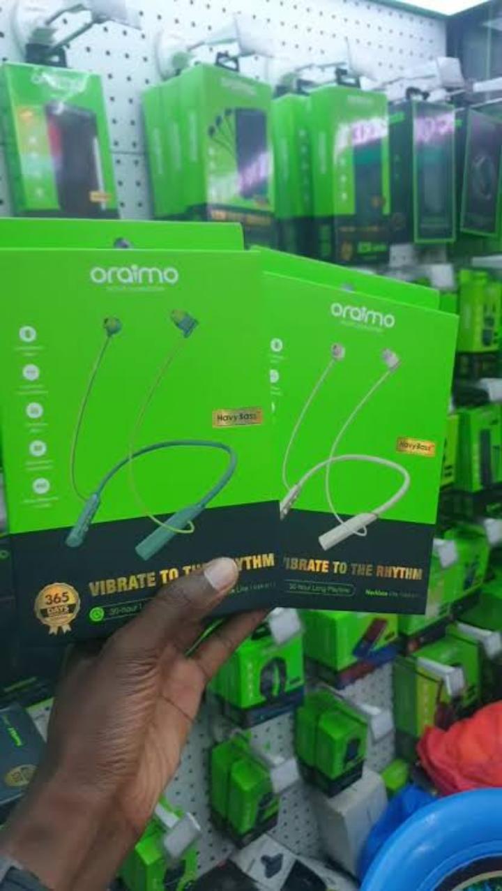 Oraimo OEB-311 Necklace Lite Call Vibration Wireless Headphones - 30Hr Playtime, Vibration Notifications, Dual-device Connectivity, Oraimo Sound App, 10m Range, 220mAh Battery-Headphones