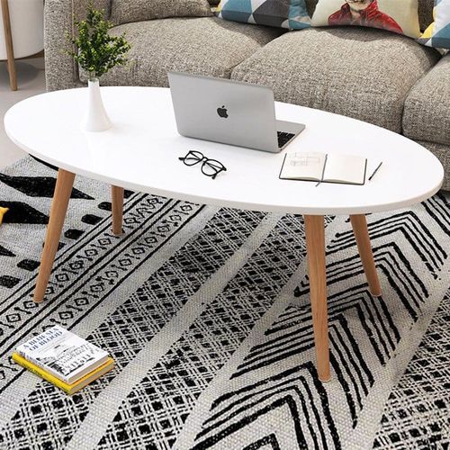 Shee Nordic Oval Coffee Tables (Unassembled)- White