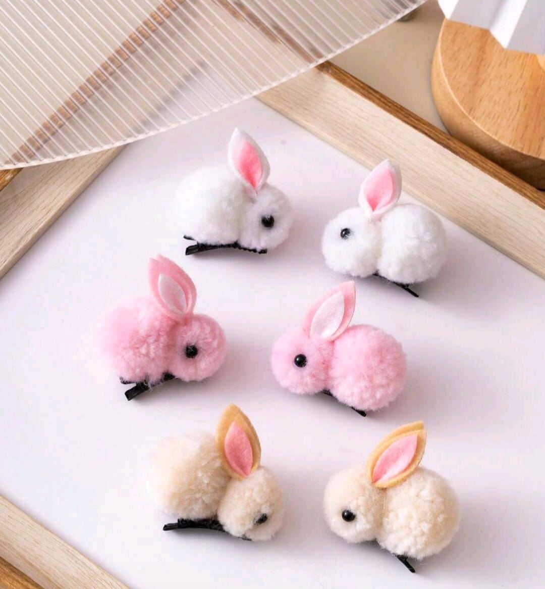 Cute Bunny Hairpin – Adorable Girls’ Hair Accessory | Cartoon Rabbit Hair Clip | Sweet Hair Decoration for Kids & Women
