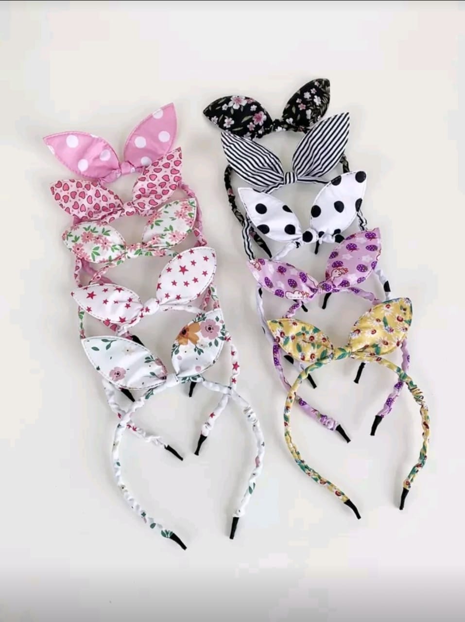 🎀 Trendy Bow Knot Fabric Headbands for Girls & Kids – 1-Piece Printed Hairband Set with Cute Floral, Polka Dot, and Heart Designs | Comfortable, Non-Slip, Stylish Hair Accessories for Everyday Wear