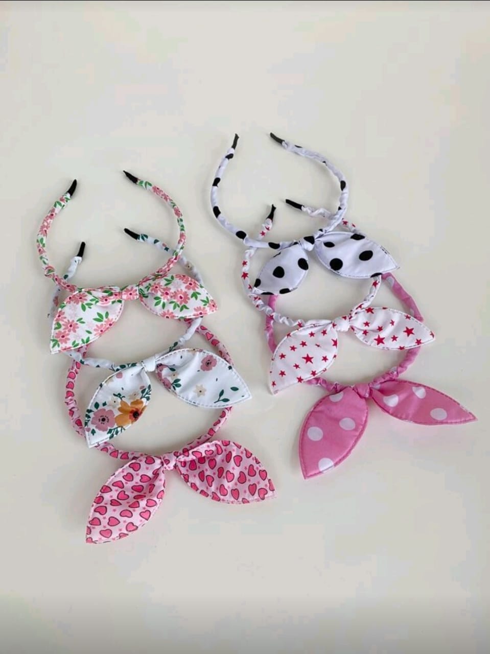 🎀 Trendy Bow Knot Fabric Headbands for Girls & Kids – 1-Piece Printed Hairband Set with Cute Floral, Polka Dot, and Heart Designs | Comfortable, Non-Slip, Stylish Hair Accessories for Everyday Wear