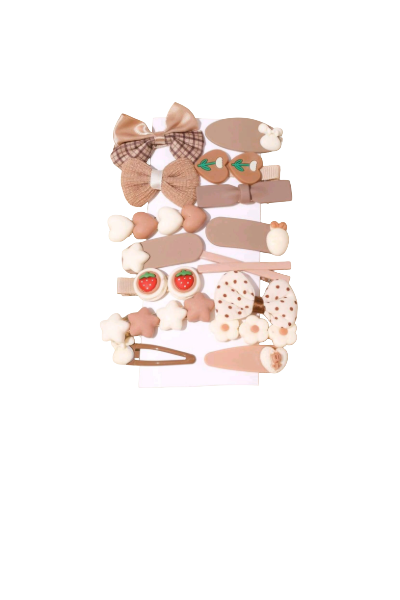 3PCS Cute Neutral Hair Clip Set for Girls – Korean Style Matte Barrettes with Bunny, Bow & Heart Designs