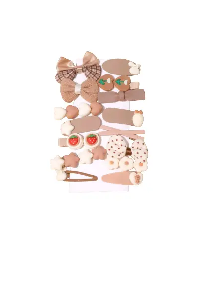 1PCS Random Cute Bow Hair Clip Set for Girls – Korean Style Matte Neutral Barrettes, Different Shapes & Adorable Designs