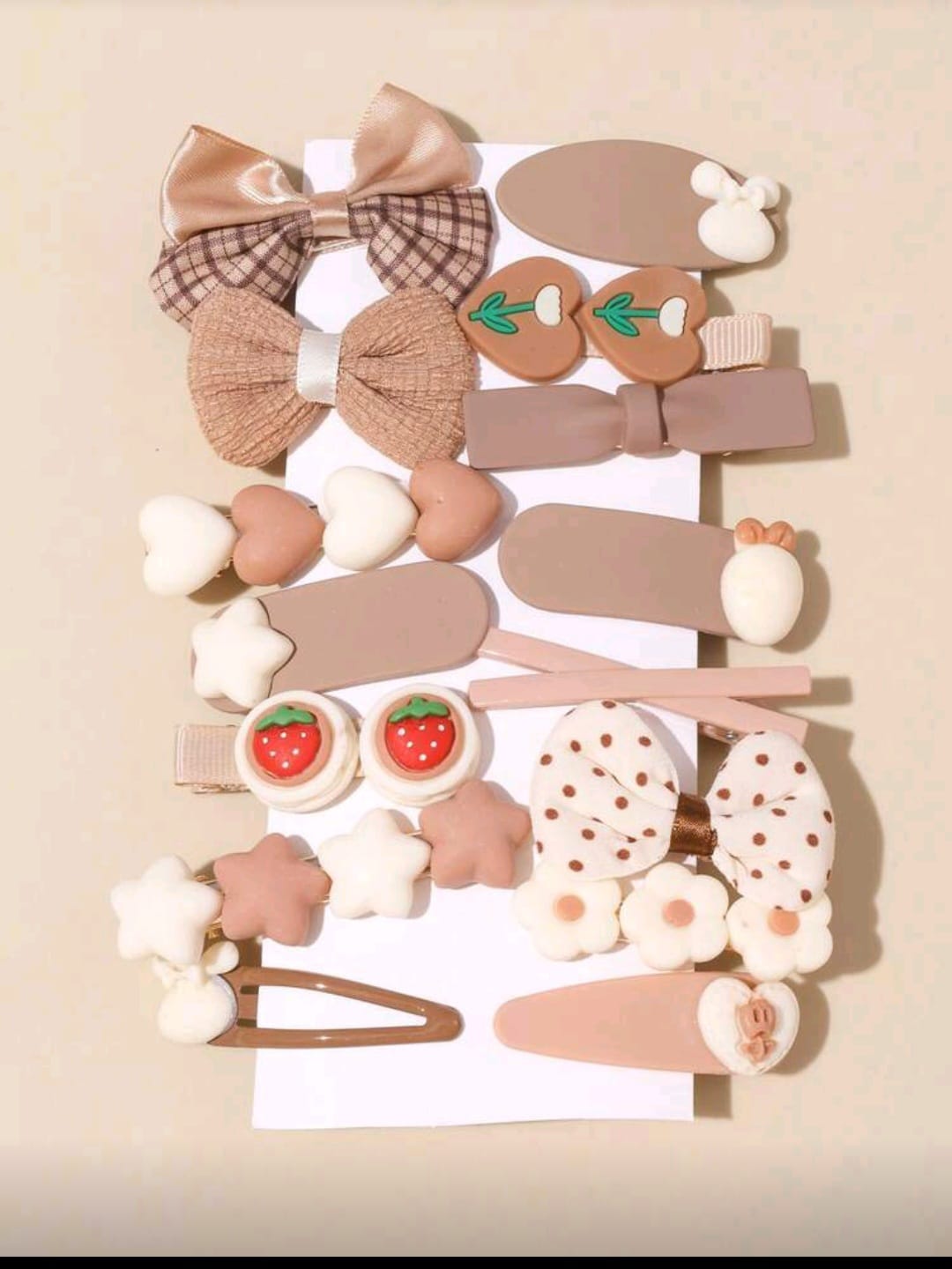 1PCS Random Cute Bow Hair Clip Set for Girls – Korean Style Matte Neutral Barrettes, Different Shapes & Adorable Designs