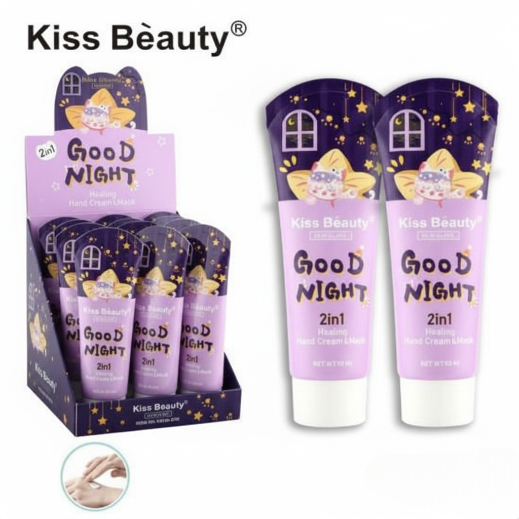 🔥 Kiss Beauty Skin Clinic Goodnight 2-in-1 Healing Hand Cream & Overnight Hand Mask 🌙 | Deep Moisturizing Repair for Dry, Cracked & Rough Hands | Soft Smooth Hands Overnight ✨