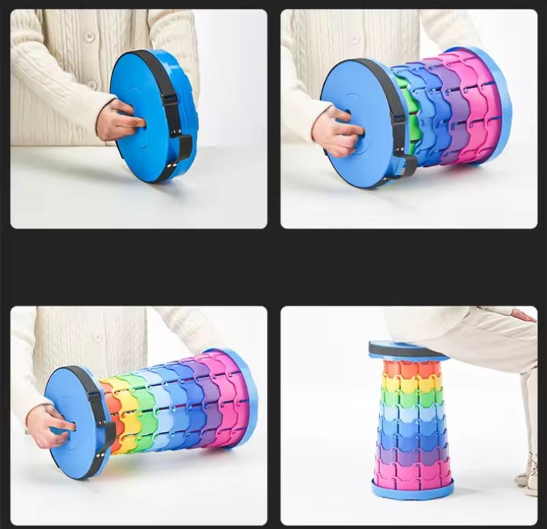 Multipurpose Retractable/Portable Rainbow Stool
✅ Colours: Blue, Orange
✅ Material: Durable Plastic
➡️ Perfect for:
☑️ Camping trips – lightweight and easy to carry
☑️ Home use – handy extra seating a