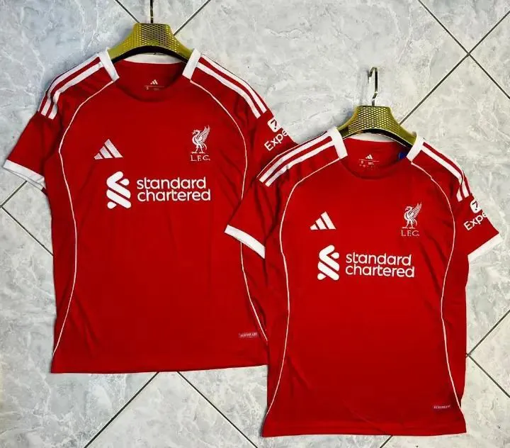 Liverpool 25/26 Red Football Jersey for Men – Premium Lightweight Soccer Shirt, Breathable Sweat-Wicking Training Top for Sports, Gym & Casual Wear