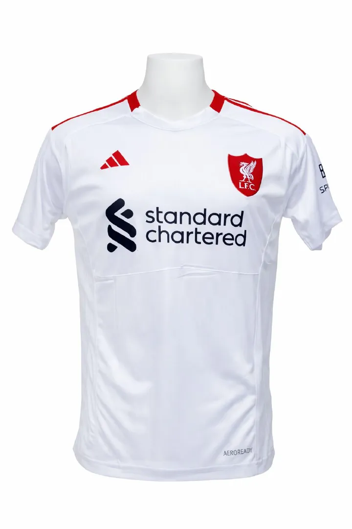 Liverpool FC 25/26 Third Away White Jersey – Men’s Authentic Player Version Football Shirt, Breathable Quick-Dry Soccer Kit, Premium Match Quality